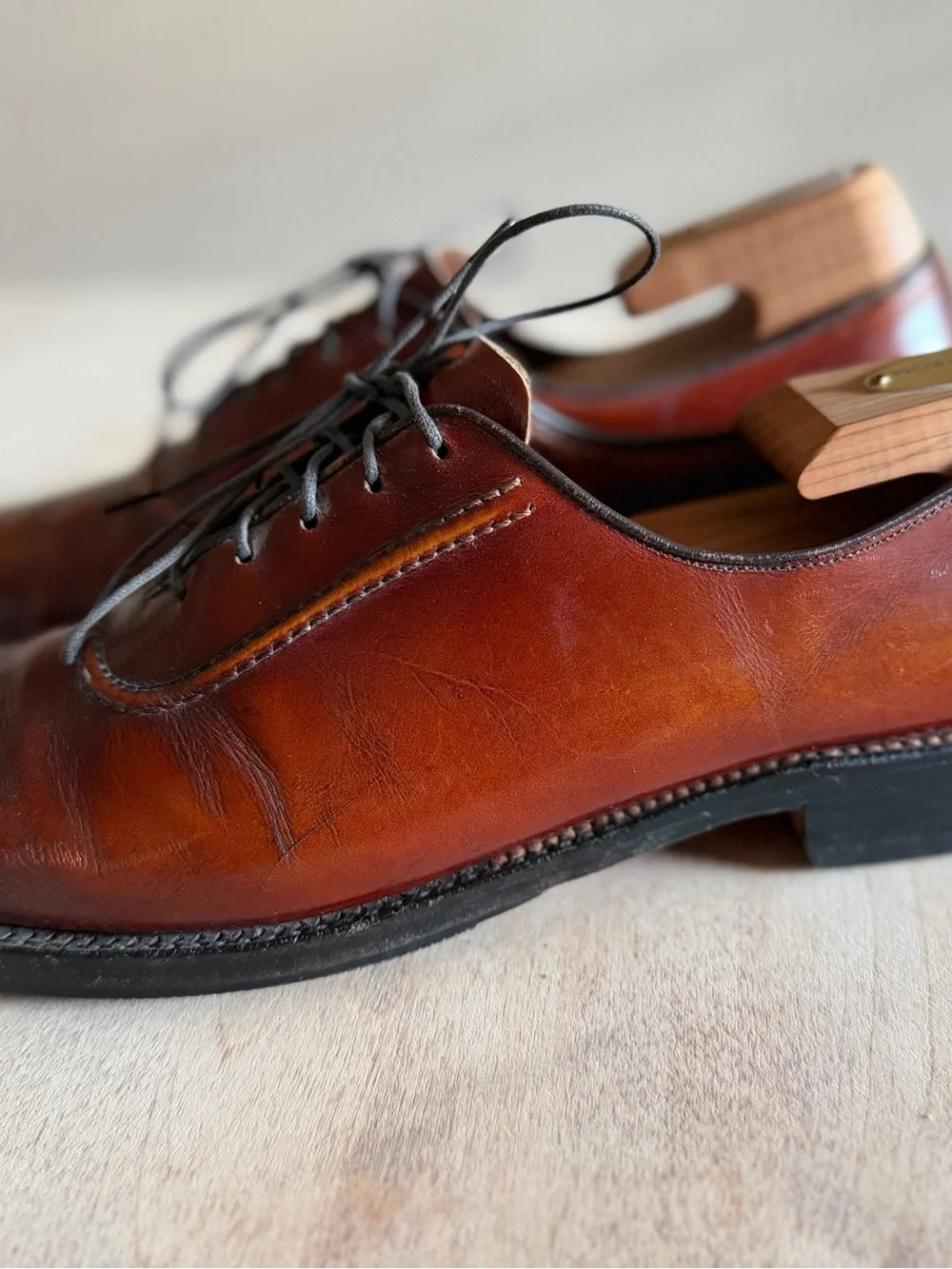 Allen Edmonds  Belgium Burgundy Cap Toe Oxford Formal Vintage Mens Size 11 AAA